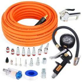 Fypower B092922c82 22 Pieces Air Compressor Accessories Kit 3/8 Inch X 50 Ft Hybrid