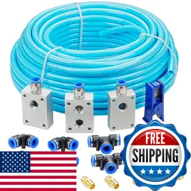 Hootsum B0db67d7wy 1/2od Compressed Air Piping System And Shop Line Kit 100ft Tpee