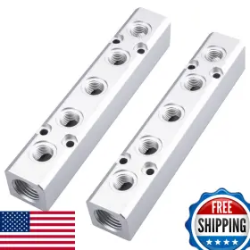Marstek B0czcq3npr 2pcs Air Manifold 5 Way 7 Port Compressor Aluminum