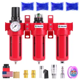 Tailonz Pneumatic B0d9lbjzj1 0-150psi 3/8 Inch Npt Aluminum Alloy Industrial Grade Three
