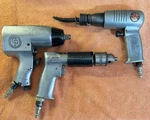 3 Pneumatic Tools Chicago Impact, Central Reversing Drill, Mac Zip Gun. Fixed Price $135.00.