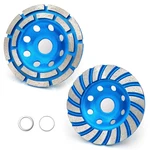 2pcs Diamond Concrete Grinding Cup Wheels 115mm 4-1/2" Set (double Row + Turbo. Fixed Price $28.82.
