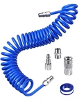 Sardvisa 25 Feet Repairable Pu Recoil Air Hose, Compressor Upgraded, Blue. Fixed Price $20.57.