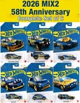 Hot Wheels 2026 58th Anniversary Mix 2 Complete Set Of 6. Fixed Price $39.99.