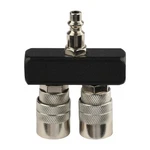 Fornax 2-way Straight Air Manifold Splitter, Line Type 2-way, Black. Fixed Price $27.99.