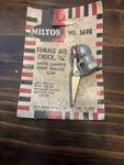 S698 Milton Single Head Air Chuck W/ Grip 1/4 Npt. Fixed Price $15.00.