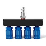 Taisher 4-way Straight Air Manifold 5 Ports Aluminum 1/4 Inch, Blue. Fixed Price $33.99.